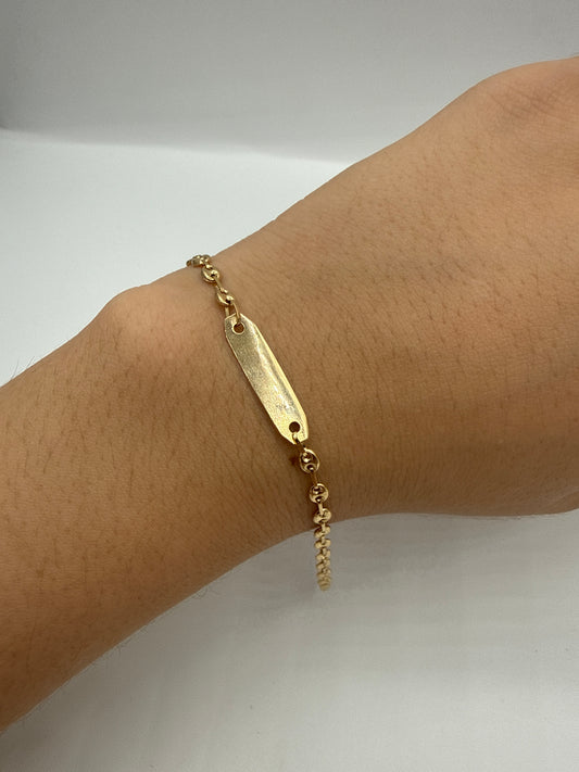 Pulso bebé GC Placa Lisa Oro amarillo 18k +1 / 1,67 Gr / 5,40 mm / 14 Cm