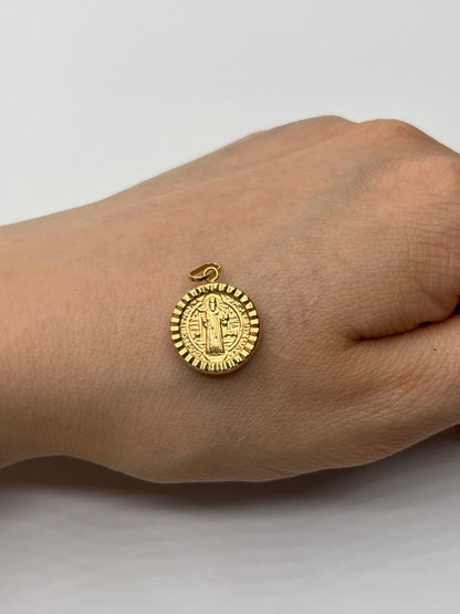 Dije San Benito Oro amarillo 18k 1,22 Gr / 14,2 mm / 1,4 Cm