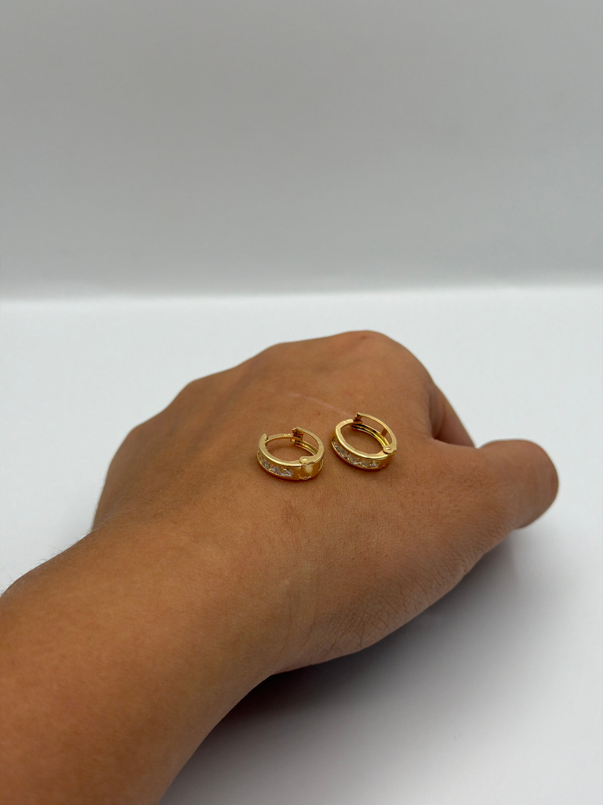 Candonga Carril Blanco Oro amarillo 18k 1,67 Gr / 1,3 Cm