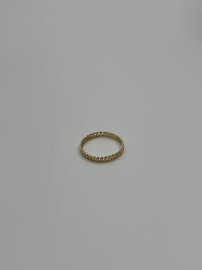 Anillo cubano Oro amarillo 18k / Talla 5 3/4 / 1,12 Gr / 2,47 mm