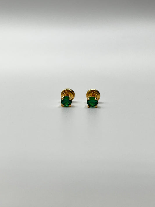 Topos Circon Verde Oro amarillo 18k 0,93 Gr / 5 mm