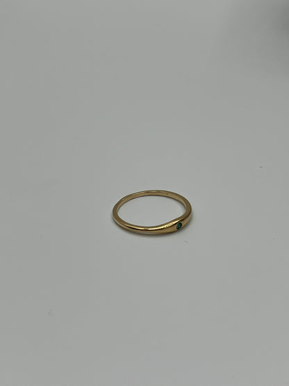 Anillo circon verde Oro amarillo 18k / Talla 5 3/4 / 1,13 Gr / 2,62 mm