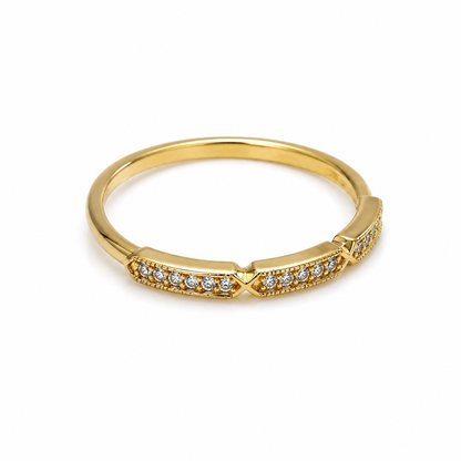 Anillo circon blanco Oro amarillo 18k / Talla 6 3/4 / 1,50 Gr / 2,41 mm