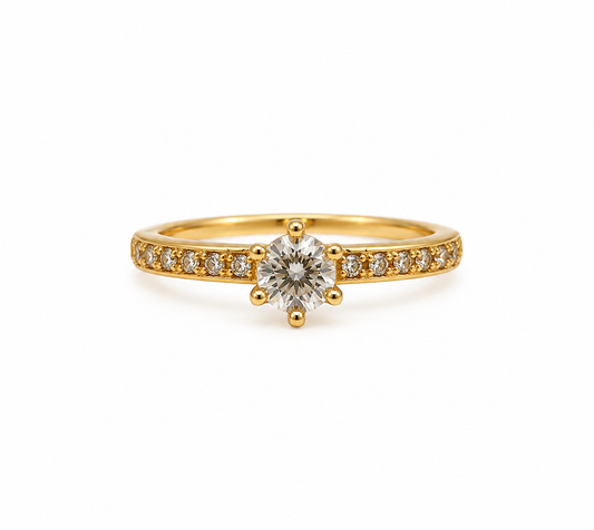 Anillo Compromiso Oro amarillo 18k / Talla 8 1/4 / 2,00 Gr / 5,60 mm