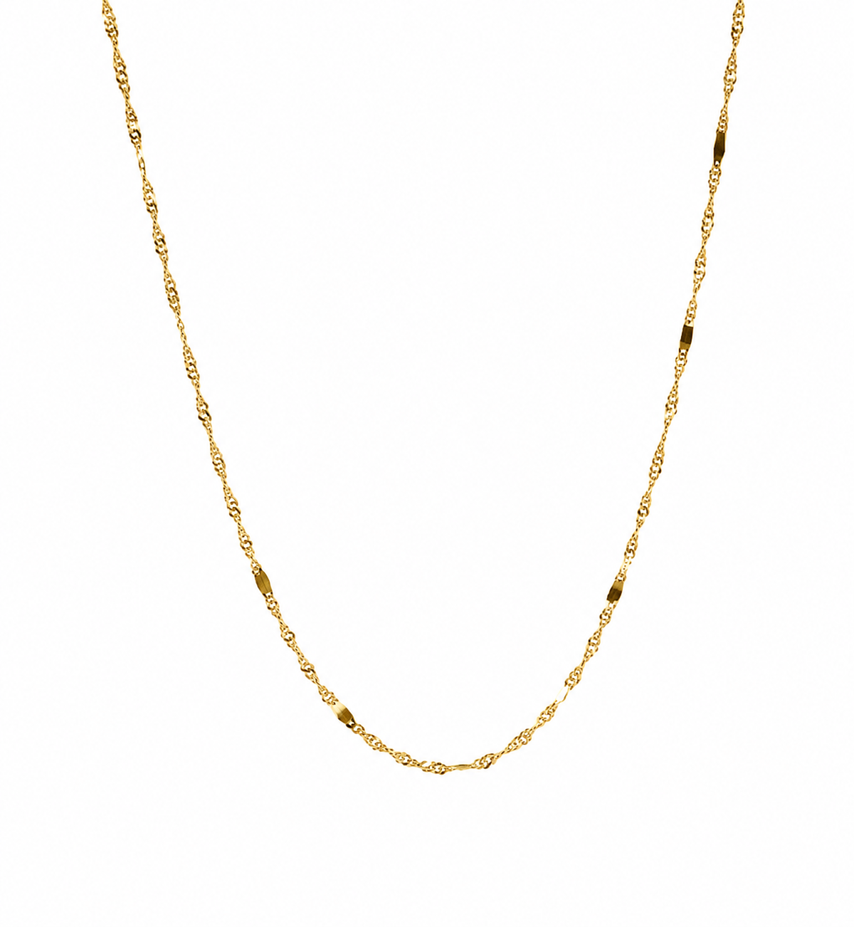 Cadena It Singapur Plana Oro amarillo 18k +3 / 1,45 Gr / 1,15 mm / 45 Cm
