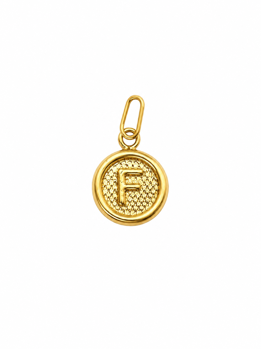 Dije letra F Oro amarillo 18k 0,50 Gr / 10 mm / 1,2 Cm