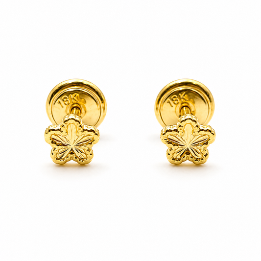 Topos Flor Oro amarillo 18k 0,66 Gr / 4,80 mm