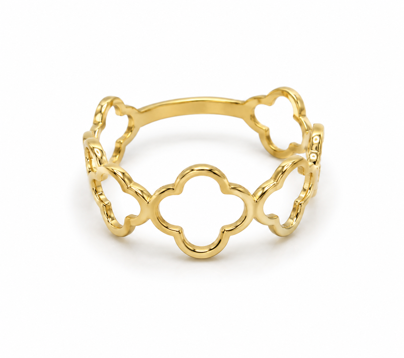 Anillo trebol Oro amarillo 18k / Talla 5 3/4 / 1,04 Gr / 7,15 mm