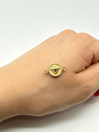 Herraje Diamante Oro amarillo 18k 0,60 Gr / 1,2 Cm