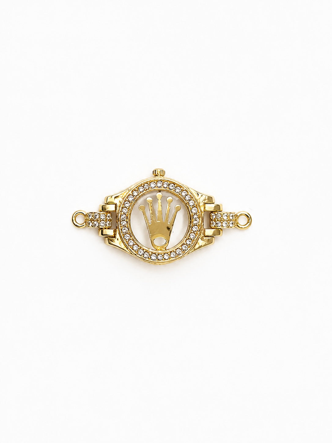 Herraje RX Circon Blanco Oro amarillo 18k 3,21 Gr / 3,5 Cm