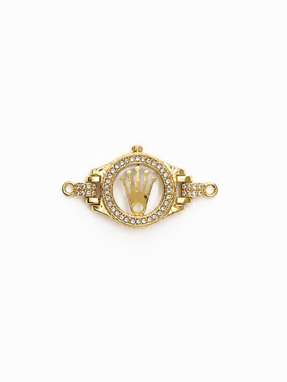 Herraje RX Circon Blanco Oro amarillo 18k 3,21 Gr / 3,5 Cm