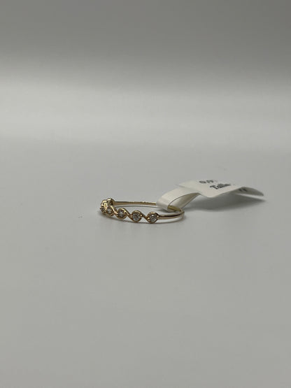 Anillo Circon Blanco Oro amarillo 18k / Talla 7 3/4 / 0,97 Gr / 2,7 mm
