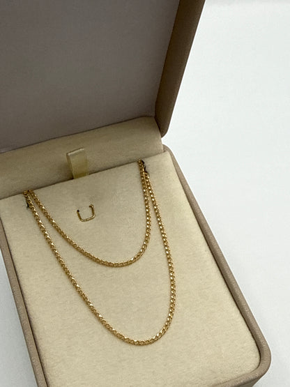 Cadena It Mini Cubana Oro amarillo 18k +3 / 1,62 Gr / 1,50 mm / 45 Cm