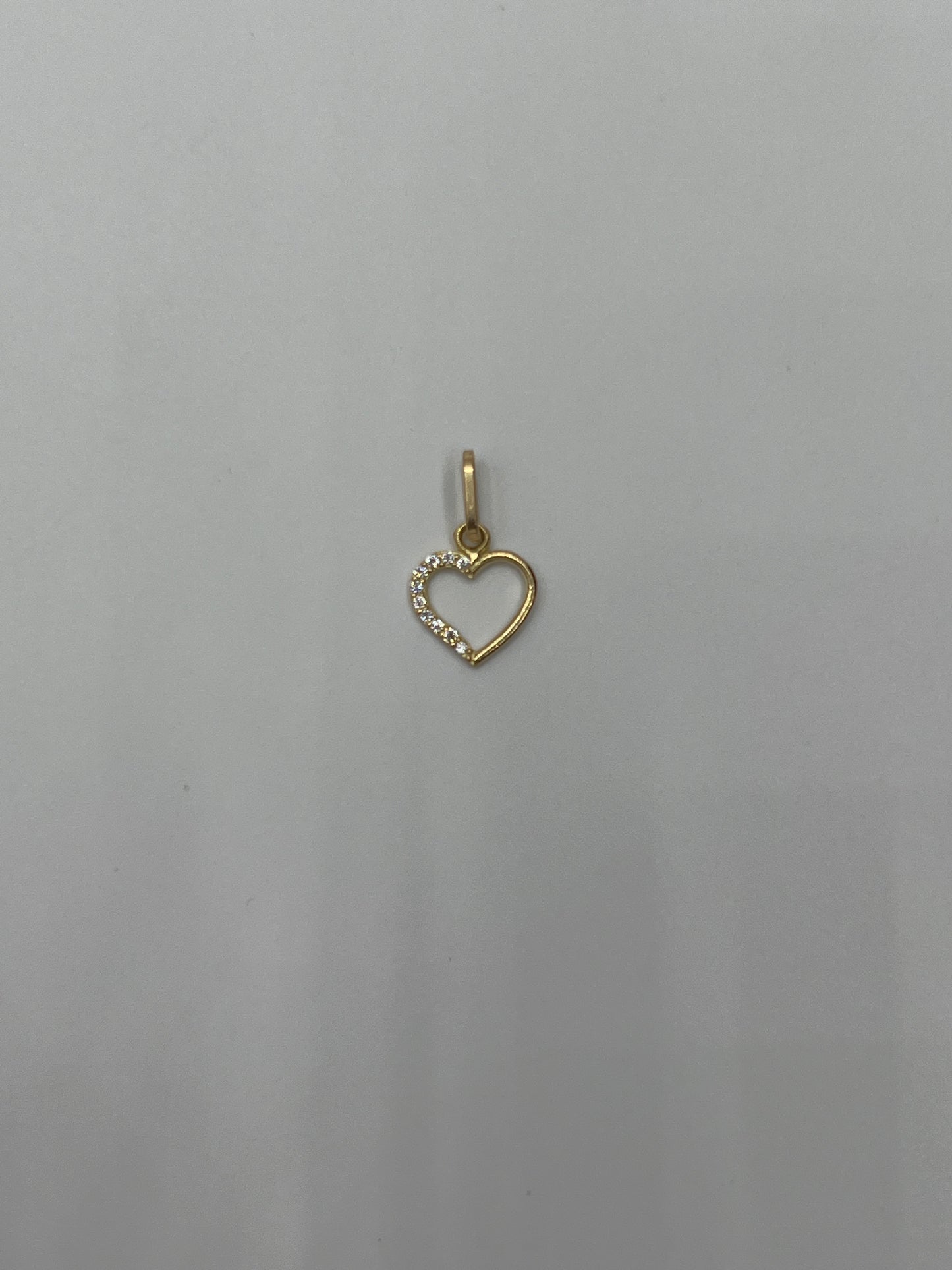 Dije corazon circon blanco Oro amarillo 18k 0,36 Gr / 8,90 mm / 1 Cm