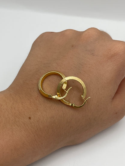 Candonga Mateada Oro amarillo 18k 1,78 Gr / 2,2 Cm