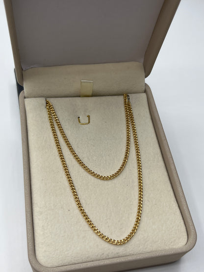 Cadena It Mini Cubana Oro amarillo 18k +2 / 3,60 Gr / 2,3 mm / 60 Cm