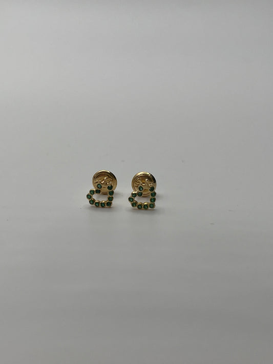 Topos Corazon Circon Verde Corona Oro amarillo 18k 0,73 Gr / 6 mm