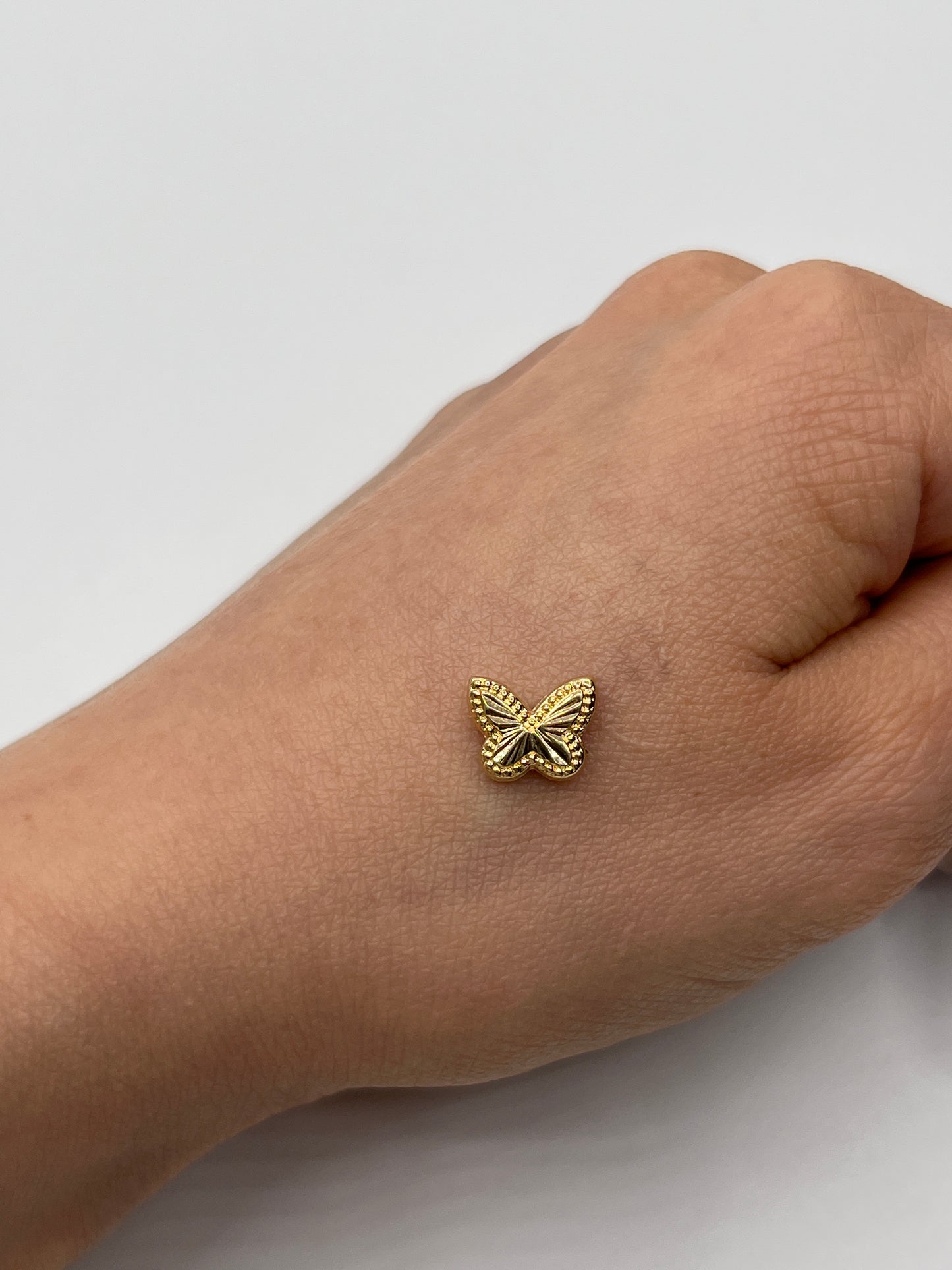 Herraje Mariposa Diamantada Oro amarillo 18k 0,32 Gr / 0,8 Cm