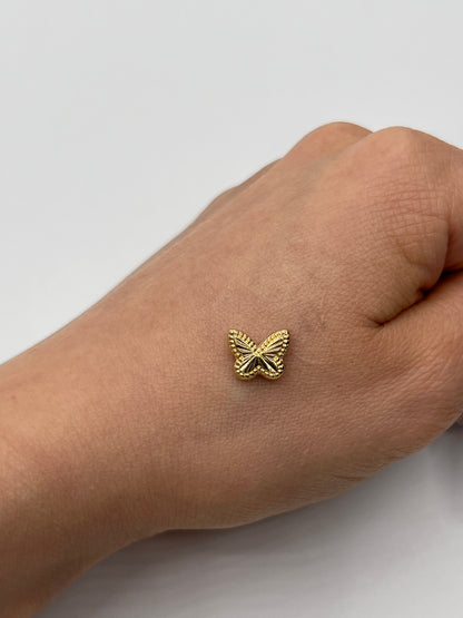 Herraje Mariposa Diamantada Oro amarillo 18k 0,32 Gr / 0,8 Cm