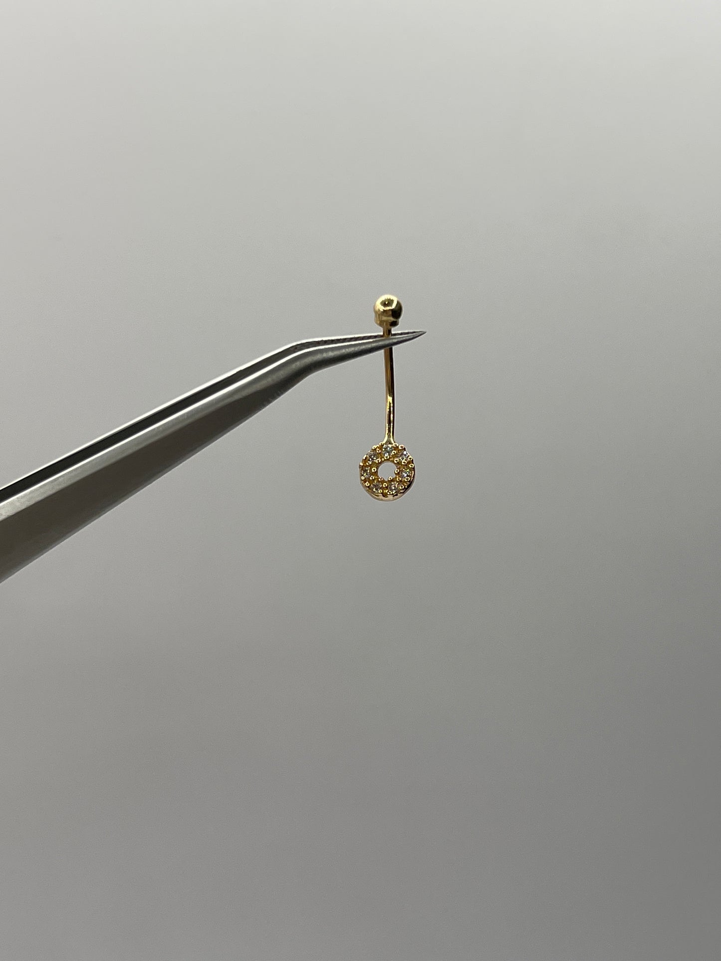 Piercing ombligo circulo circon blanco / 0,64 Gr