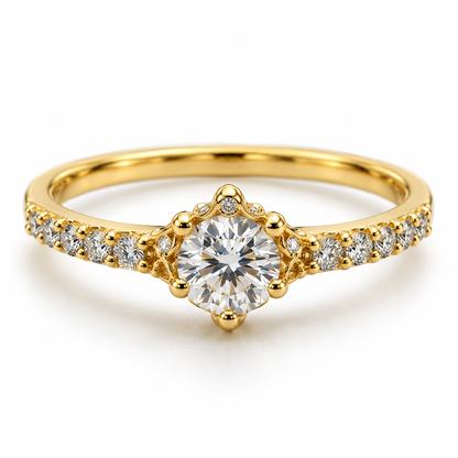 Anillo Compromiso Circon Blanco Oro amarillo 18k / Talla 6 / 1,14 Gr / 3,90 mm