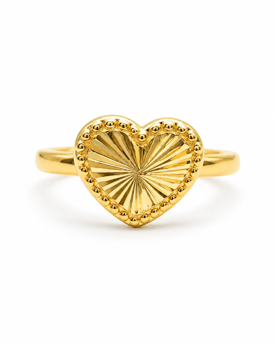 Anillo Corazon Diamantado Oro amarillo 18k / Talla 6 / 1,18 Gr / 7,8 mm