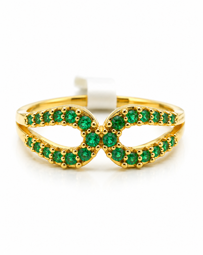 Anillo Circon Verde Oro amarillo 18k / Talla 7 / 2,05 Gr / 5,8 mm