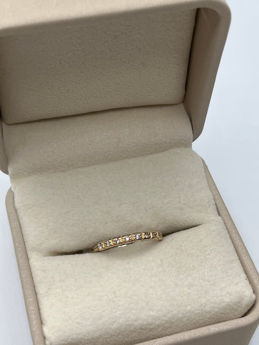 Anillo Circon Blanco Oro amarillo 18k / Talla 6 1/2 / 1,56 Gr / 2,30 mm