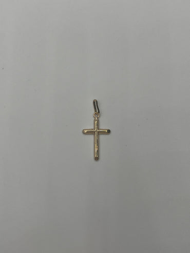 Dije Cruz Lisa Oro amarillo 18k 0,31 Gr / 11,6 mm / 1,75 Cm