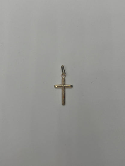 Dije Cruz Lisa Oro amarillo 18k 0,31 Gr / 11,6 mm / 1,75 Cm