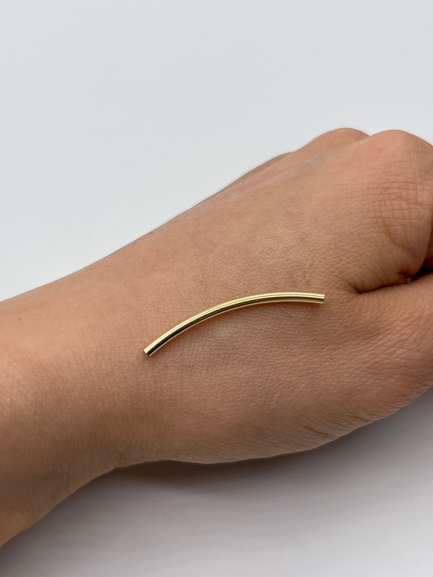 Herraje Tubo Liso Oro amarillo 18k 0,26 Gr / 3,3 Cm
