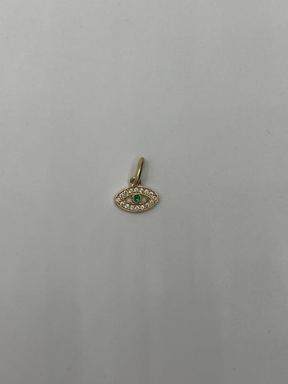 Dije ojo turco Oro amarillo 18k 0,81 Gr / 8,60 mm / 1 Cm