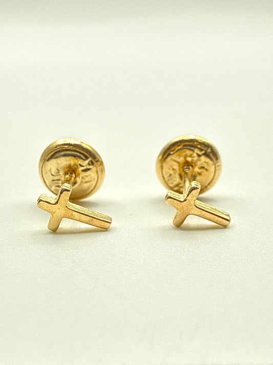 Topos Cruz Lisa Oro amarillo 18k 0,59 Gr / 3,70 mm