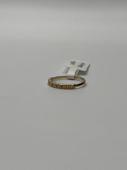 Anillo Circon Blanco Oro amarillo 18k / Talla 6 1/2 / 1,56 Gr / 2,30 mm