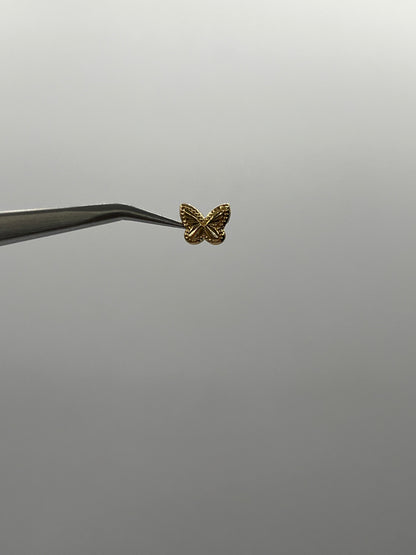 Herraje Mariposa Diamantada Oro amarillo 18k 0,29 Gr / 0,6 Cm