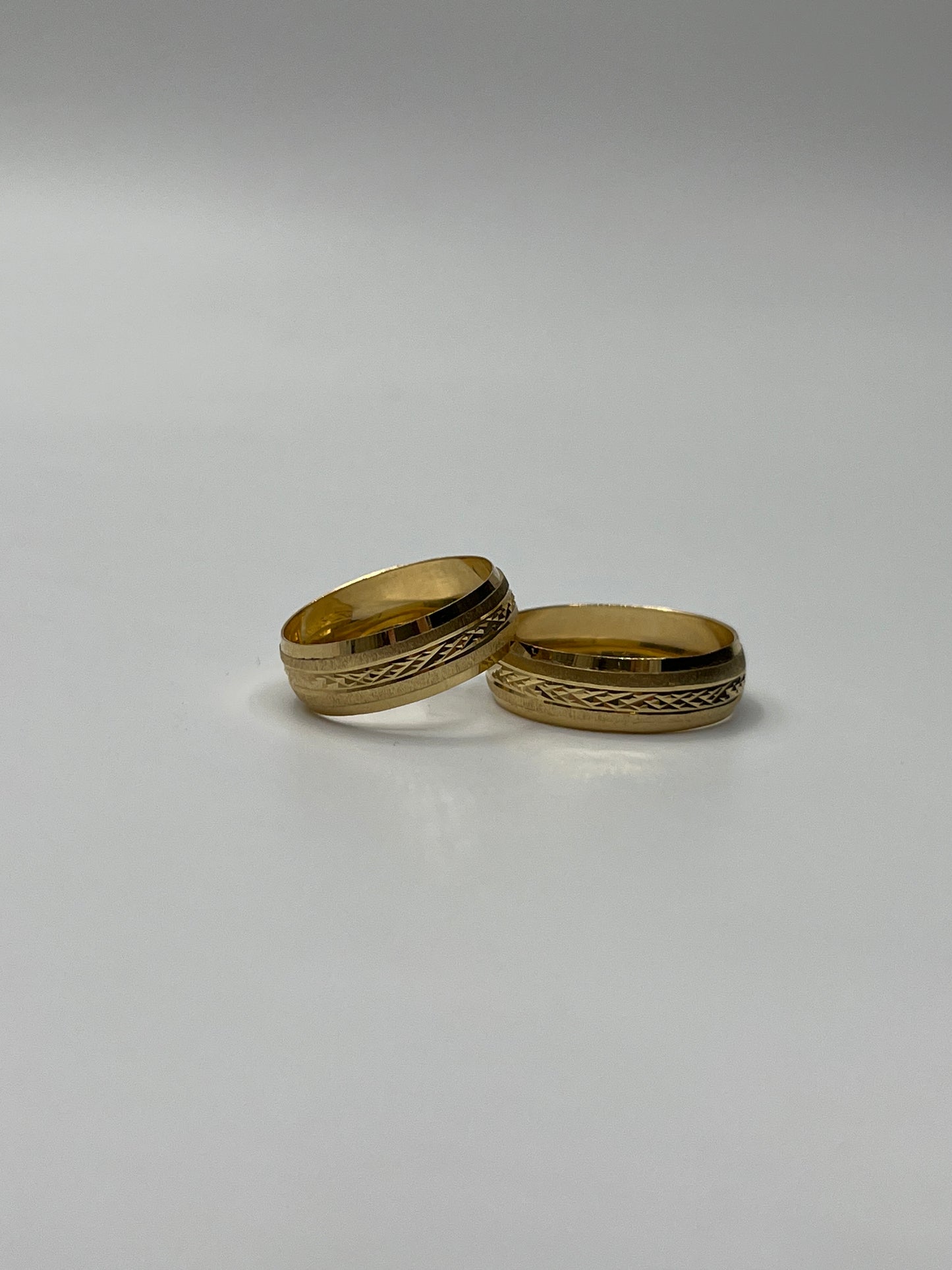Set Argollas Matrimonio Doble Linea Mate / 4,15 Gr / Talla 7 1/2 y 9 3/4 / 6.20mm