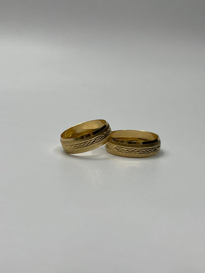 Set Argollas Matrimonio Doble Linea Mate / 4,15 Gr / Talla 7 1/2 y 9 3/4 / 6.20mm