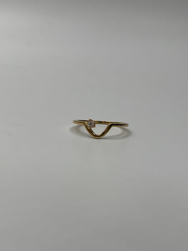 Anillo Anillo Circon Blanco Oro amarillo 18k / Talla 5 3/4 / 1,29 Gr / 6,20 mm