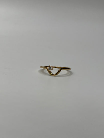 Anillo Anillo Circon Blanco Oro amarillo 18k / Talla 5 3/4 / 1,29 Gr / 6,20 mm