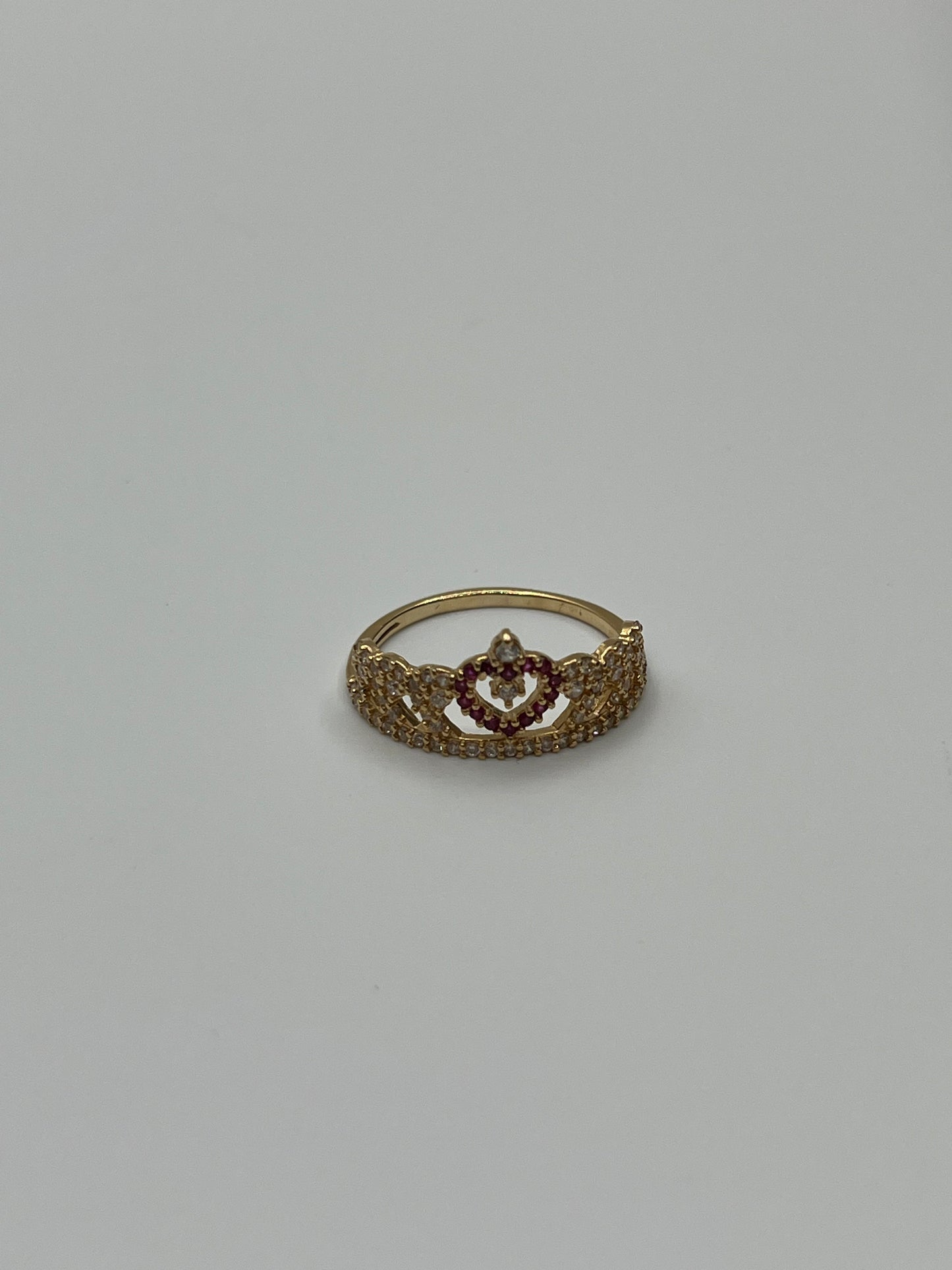 Anillo 15´s circon rosa y blanco / Talla 7 1/2 / 2,37 Gr / 9,71 mm