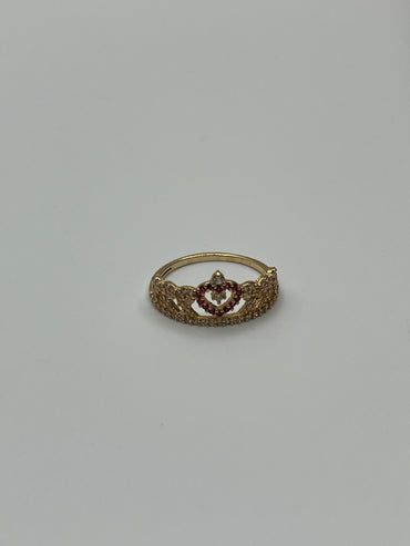 Anillo 15´s circon rosa y blanco / Talla 7 1/2 / 2,37 Gr / 9,71 mm