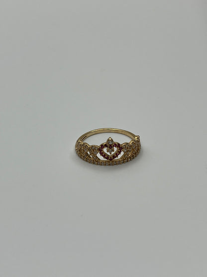 Anillo 15´s circon rosa y blanco / Talla 7 1/2 / 2,37 Gr / 9,71 mm