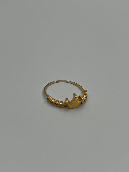 Anillo corona circon blanco Oro amarillo 18k / Talla 7 3/4 / 1,72 Gr / 7,66 mm