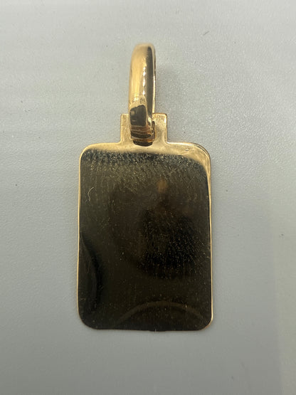 Dije Placa Lisa Oro amarillo 18k 0,55 Gr / 10,40 mm / 1,6 Cm
