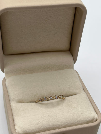 Anillo Circon Blanco Oro amarillo 18k / Talla 7 3/4 / 0,97 Gr / 2,7 mm