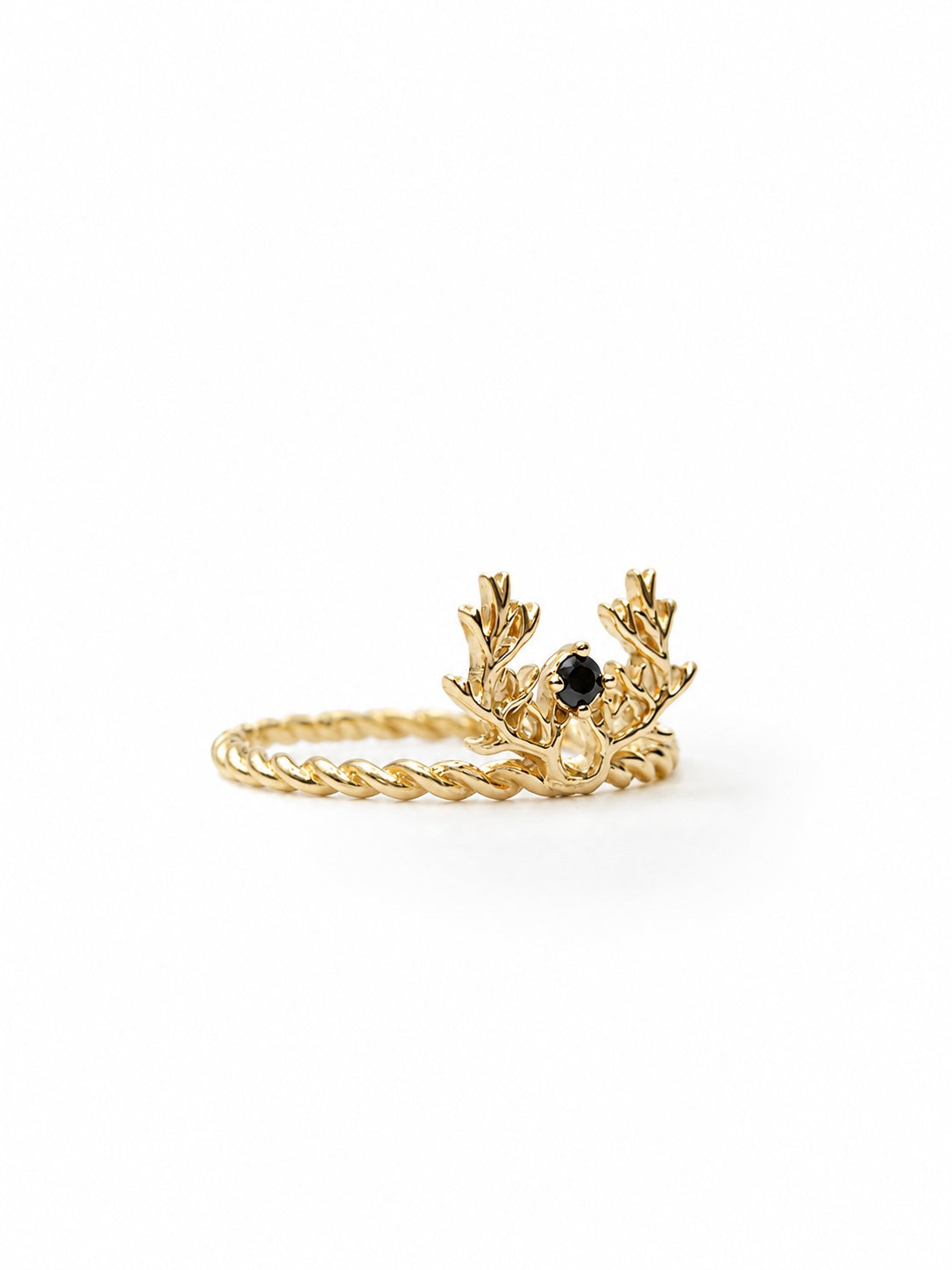 Anillo Cuernos Venado Oro amarillo 18k / Talla 7 / 1,83 Gr / 9 mm