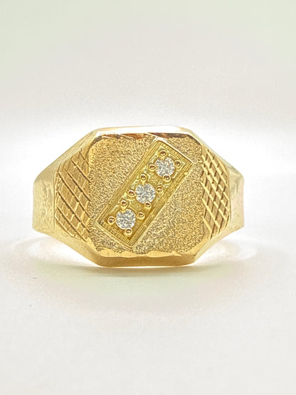Anillo Circon Blanco Oro amarillo 18k / Talla 7 3/4 / 2,00 Gr / 11 mm