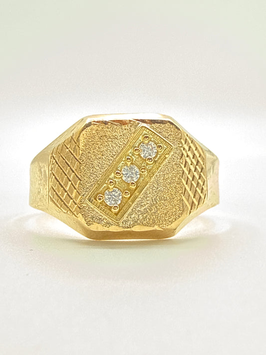 Anillo Circon Blanco Oro amarillo 18k / Talla 7 3/4 / 2,00 Gr / 11 mm