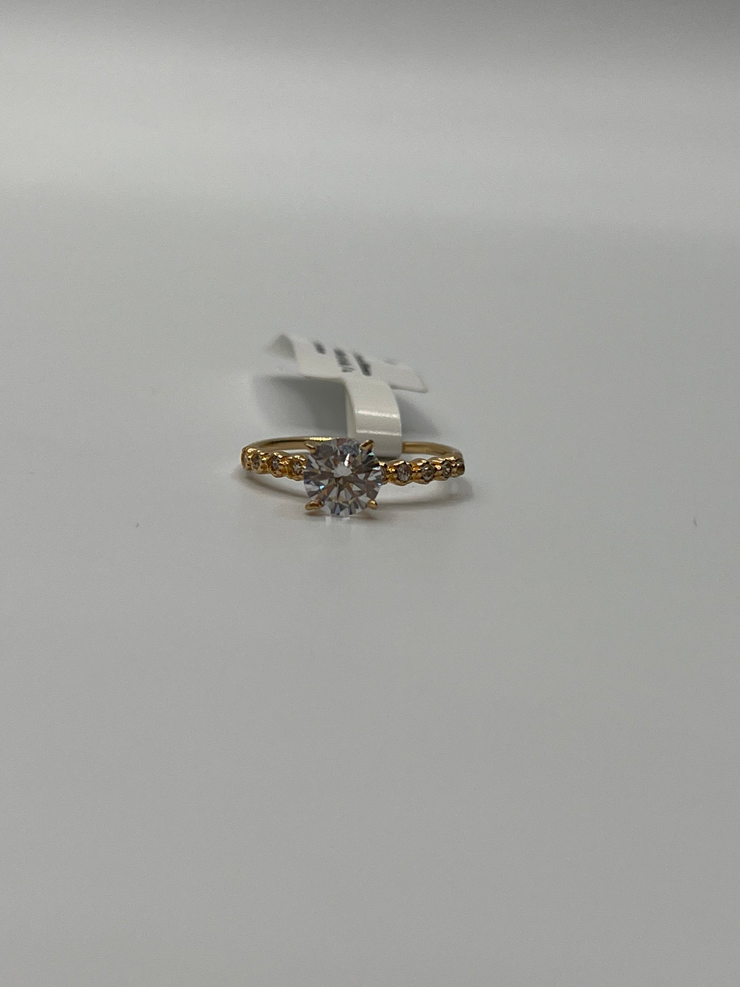 Anillo Compromiso Circon Blanco Oro amarillo 18k / Talla 5 1/4 / 1,71 Gr / 5,60 mm