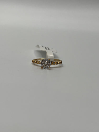 Anillo Compromiso Circon Blanco Oro amarillo 18k / Talla 5 1/4 / 1,71 Gr / 5,60 mm